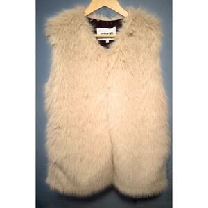 New - Jason Wu Womens Faux Fur Vest Size Small -Taupe- NWT $148 Luxe Collarless